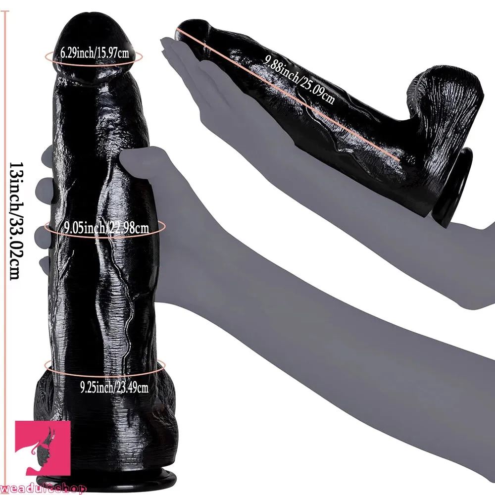 12.2in Thick Huge Real Skin Feeling Dildo Female Male Sexy Penis Sucker