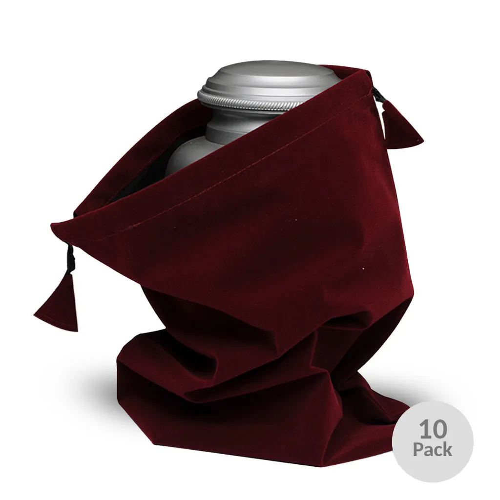 16"×16"- Velvet Urn Bag  - Black, Blue OR Burgundy - Pack of 10