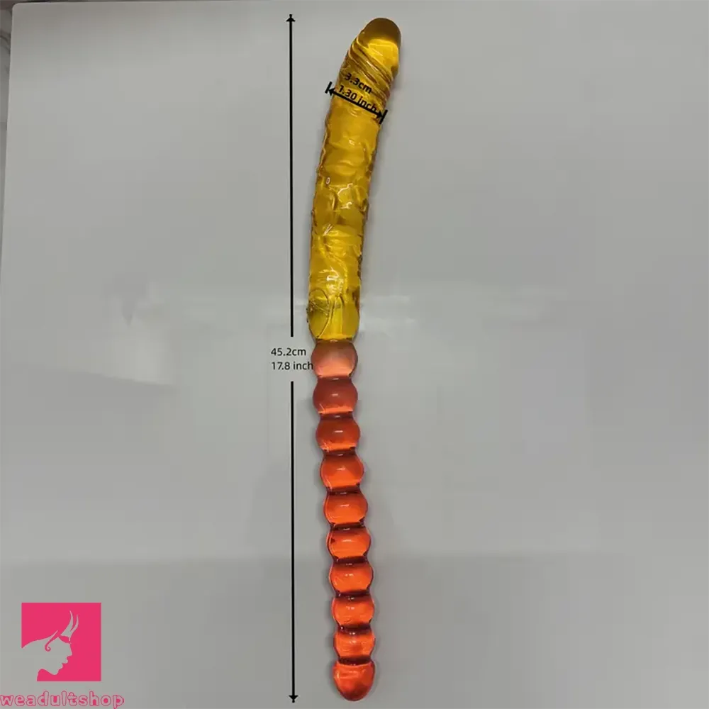 17.8in Long Double-headed Dildo Penis G Spot Women Anal Vulva Dual-use