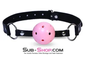 9001DL-SIS      Breather Ball Gag. Pretty Sissy Princess BDSM Mistress for Hire Pink Ball