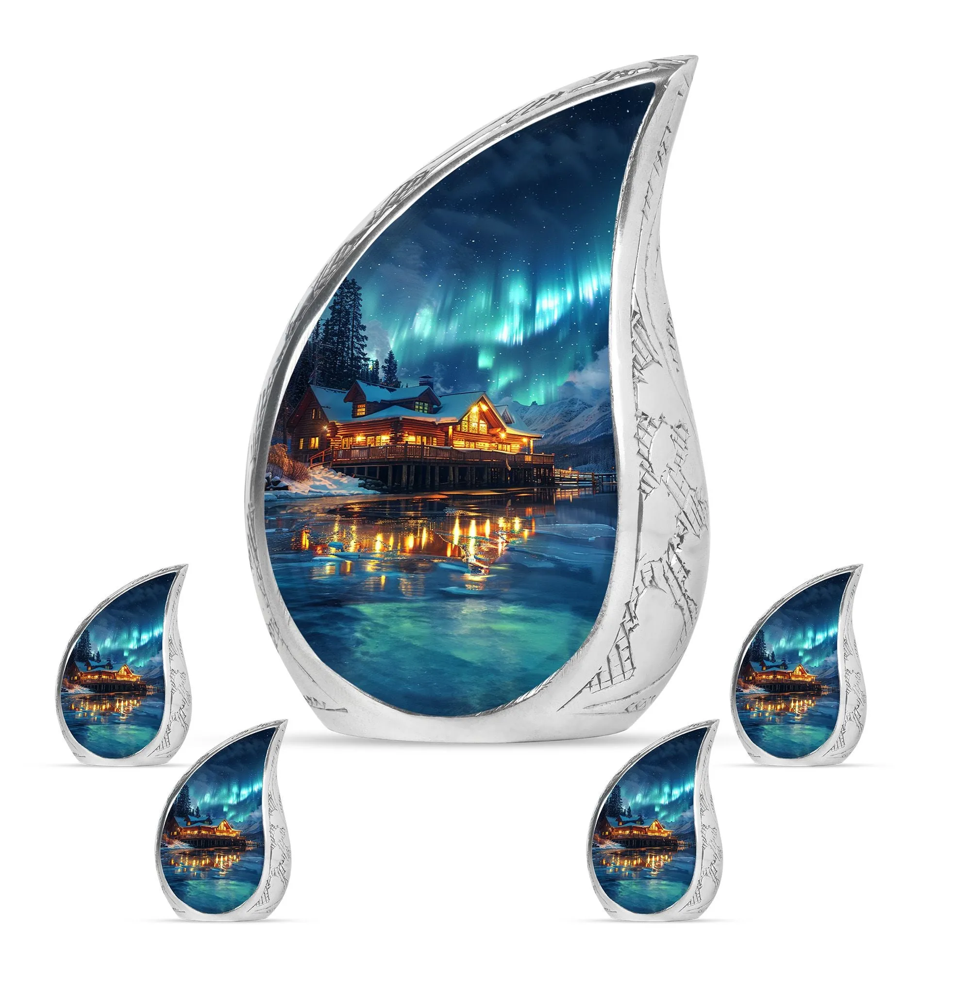Aurora Borealis Cremation Adult Size Urns Memorial & Funeral Urn