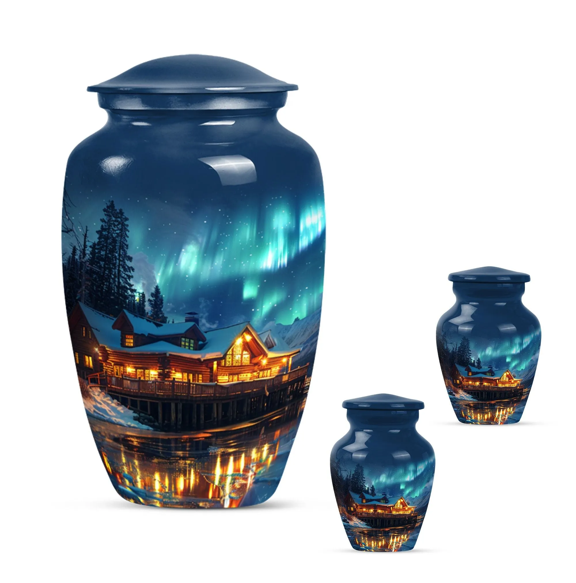 Aurora Borealis Cremation Adult Size Urns Memorial & Funeral Urn