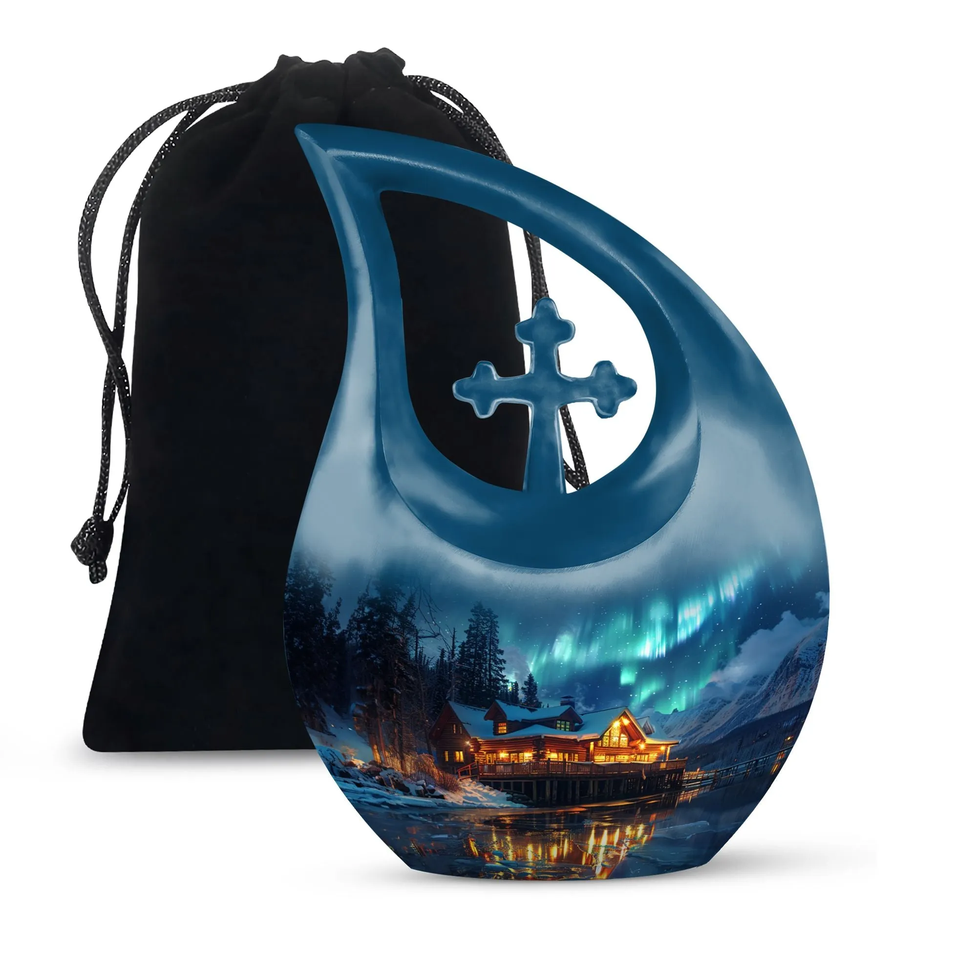Aurora Borealis Cremation Adult Size Urns Memorial & Funeral Urn