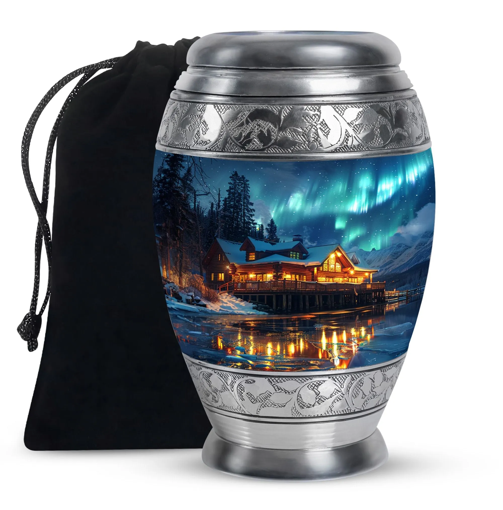 Aurora Borealis Cremation Adult Size Urns Memorial & Funeral Urn