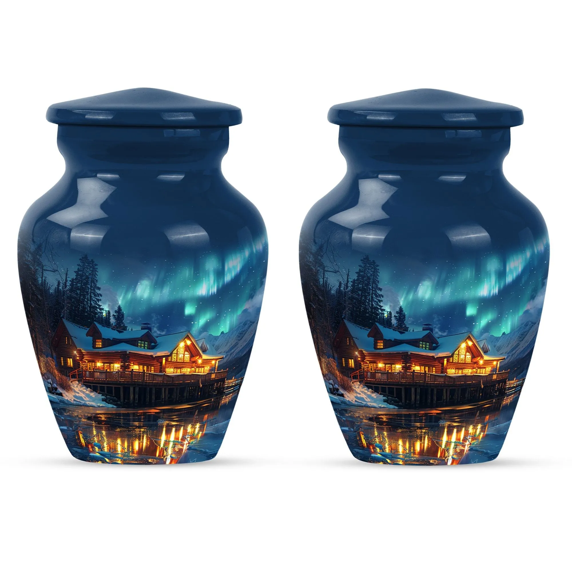 Aurora Borealis Cremation Adult Size Urns Memorial & Funeral Urn