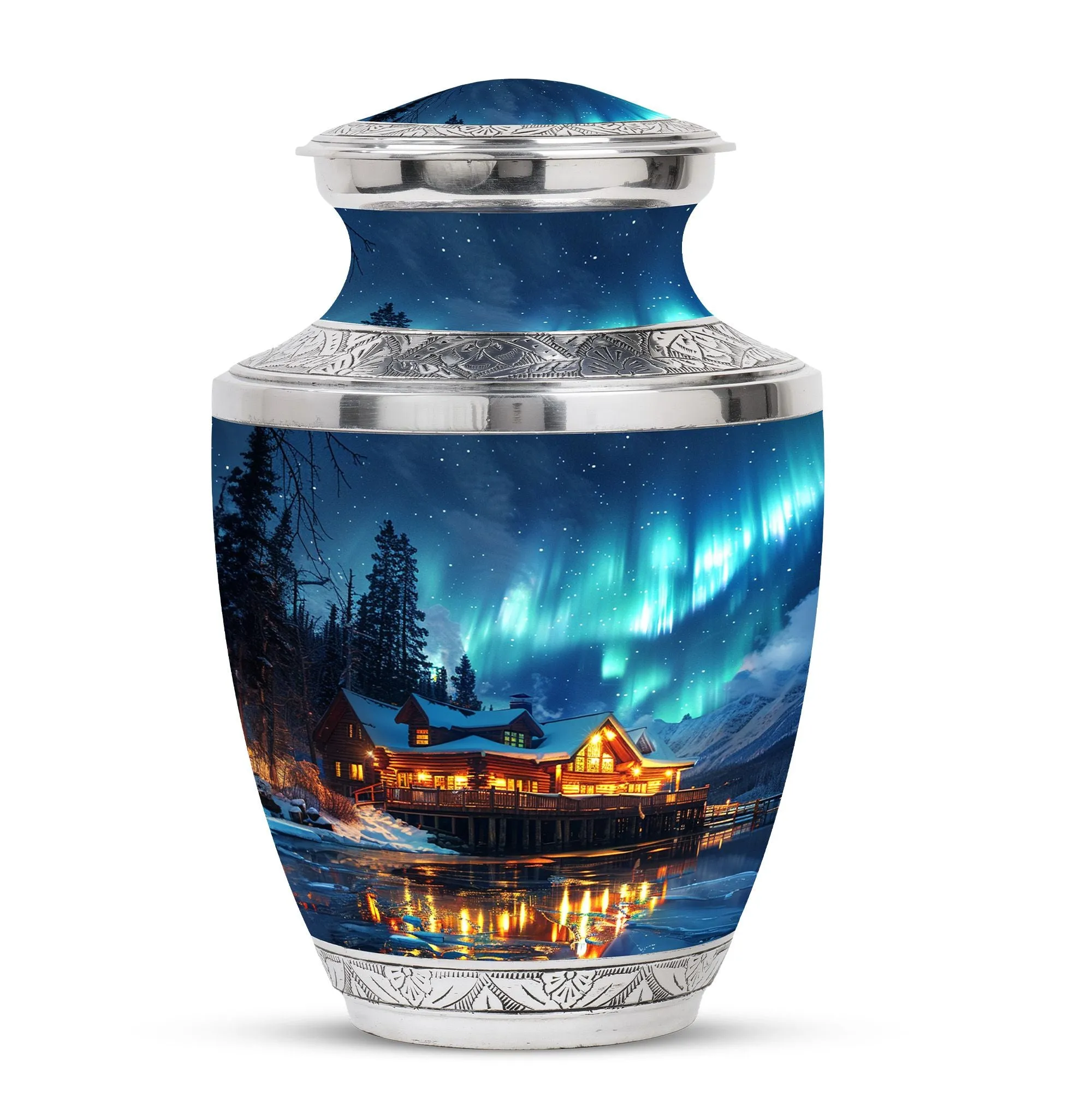 Aurora Borealis Cremation Adult Size Urns Memorial & Funeral Urn