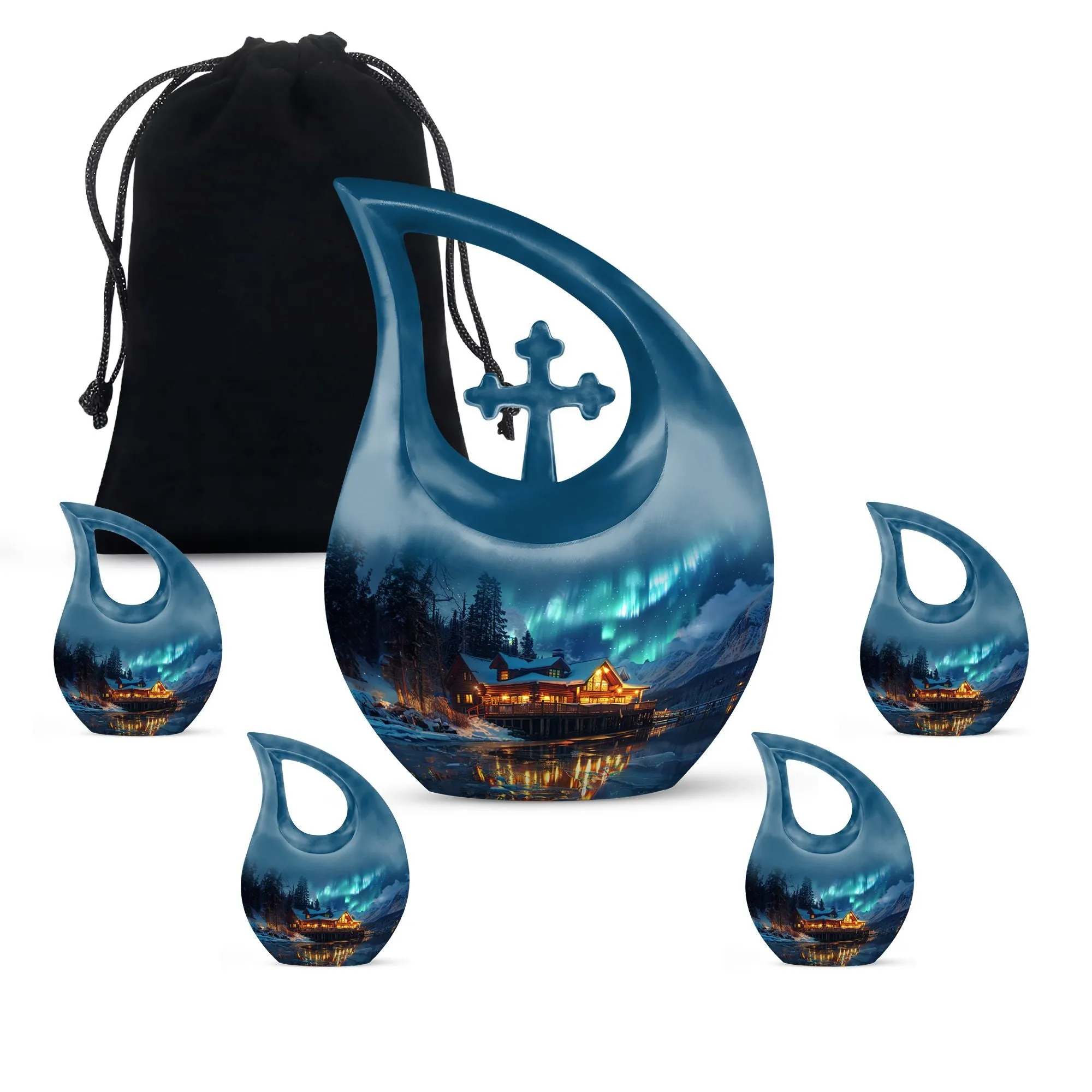 Aurora Borealis Cremation Adult Size Urns Memorial & Funeral Urn