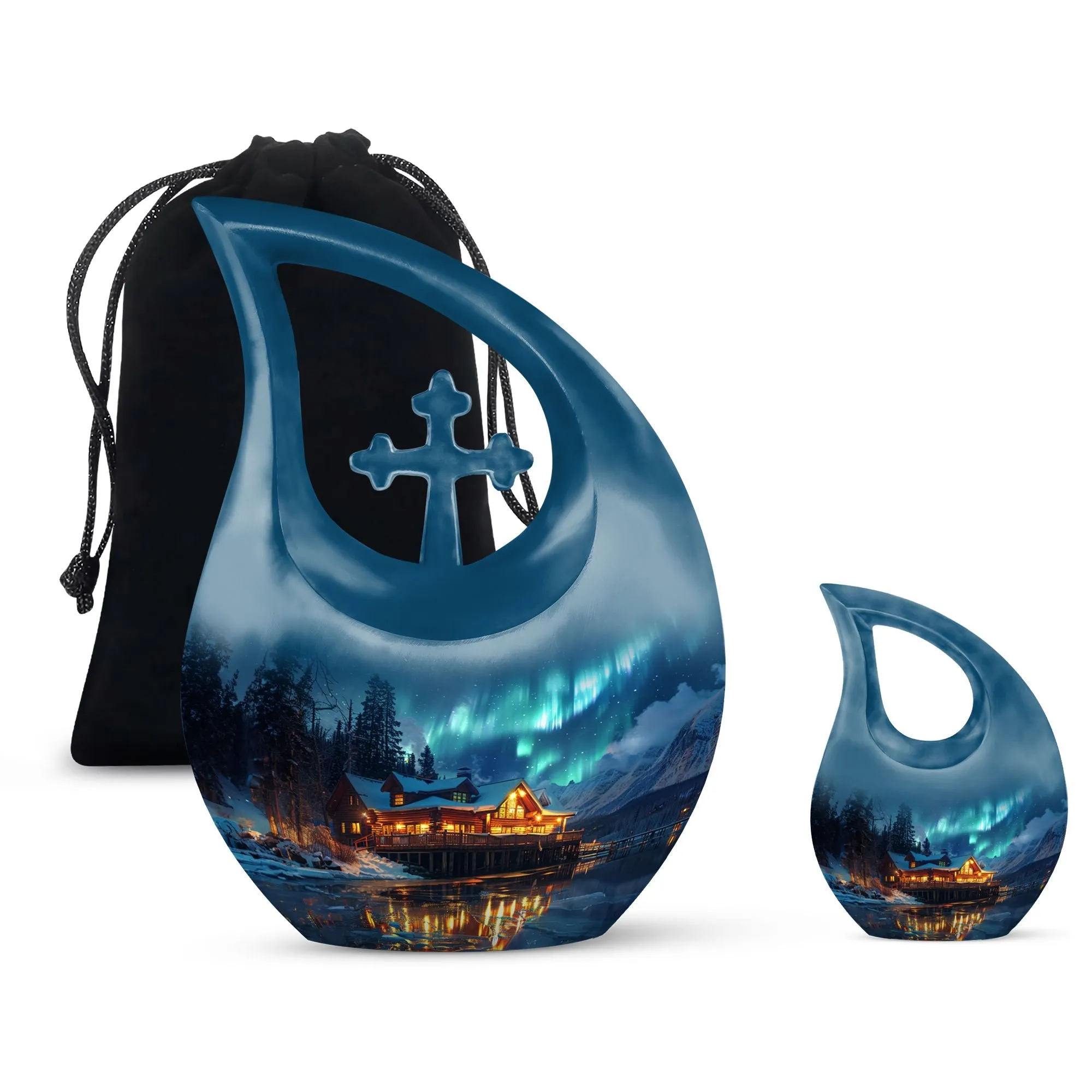 Aurora Borealis Cremation Adult Size Urns Memorial & Funeral Urn