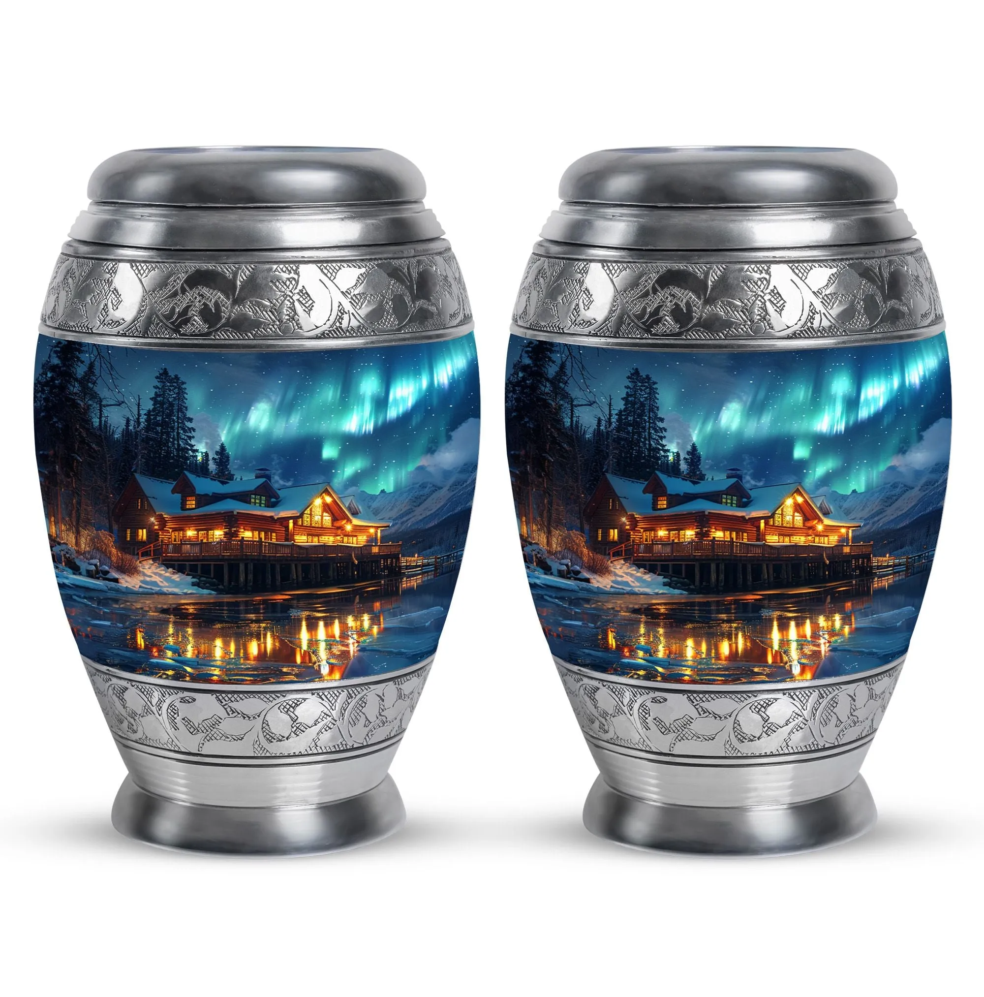 Aurora Borealis Cremation Adult Size Urns Memorial & Funeral Urn
