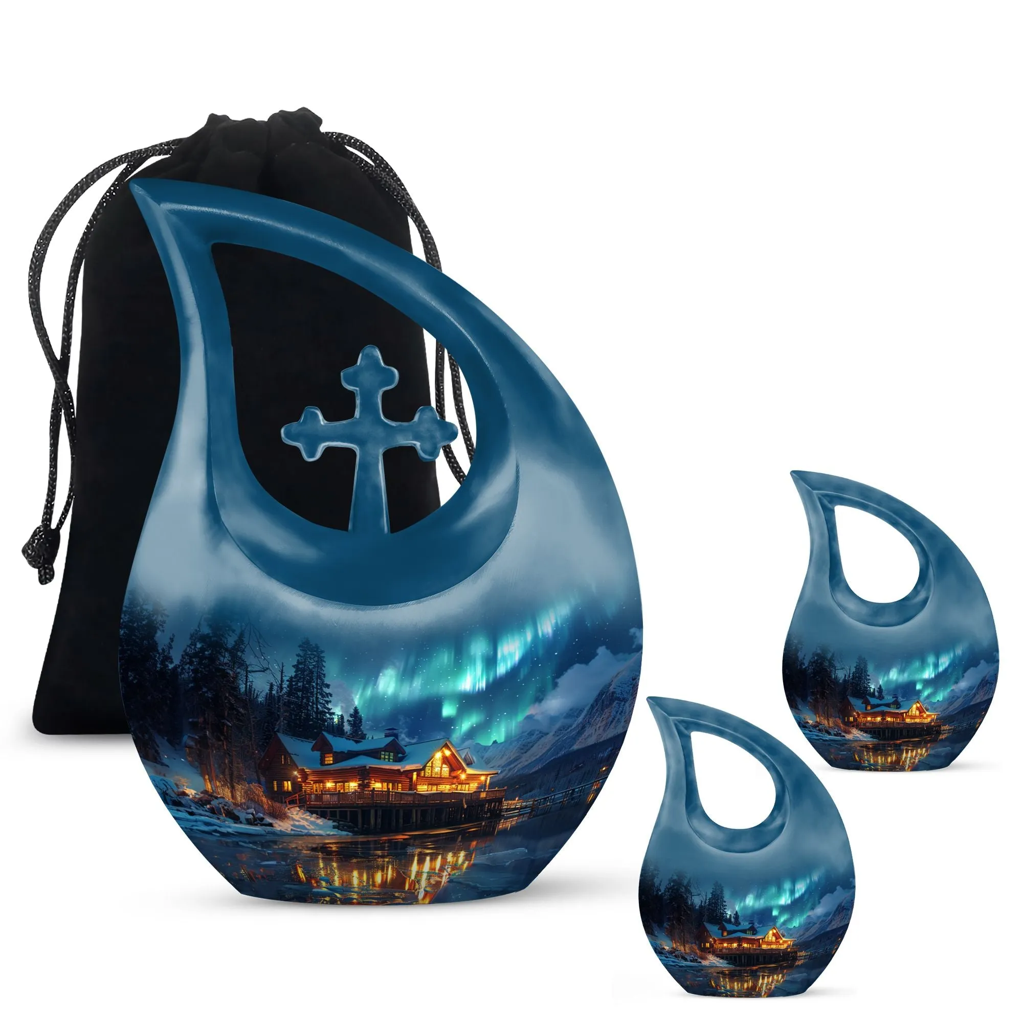 Aurora Borealis Cremation Adult Size Urns Memorial & Funeral Urn