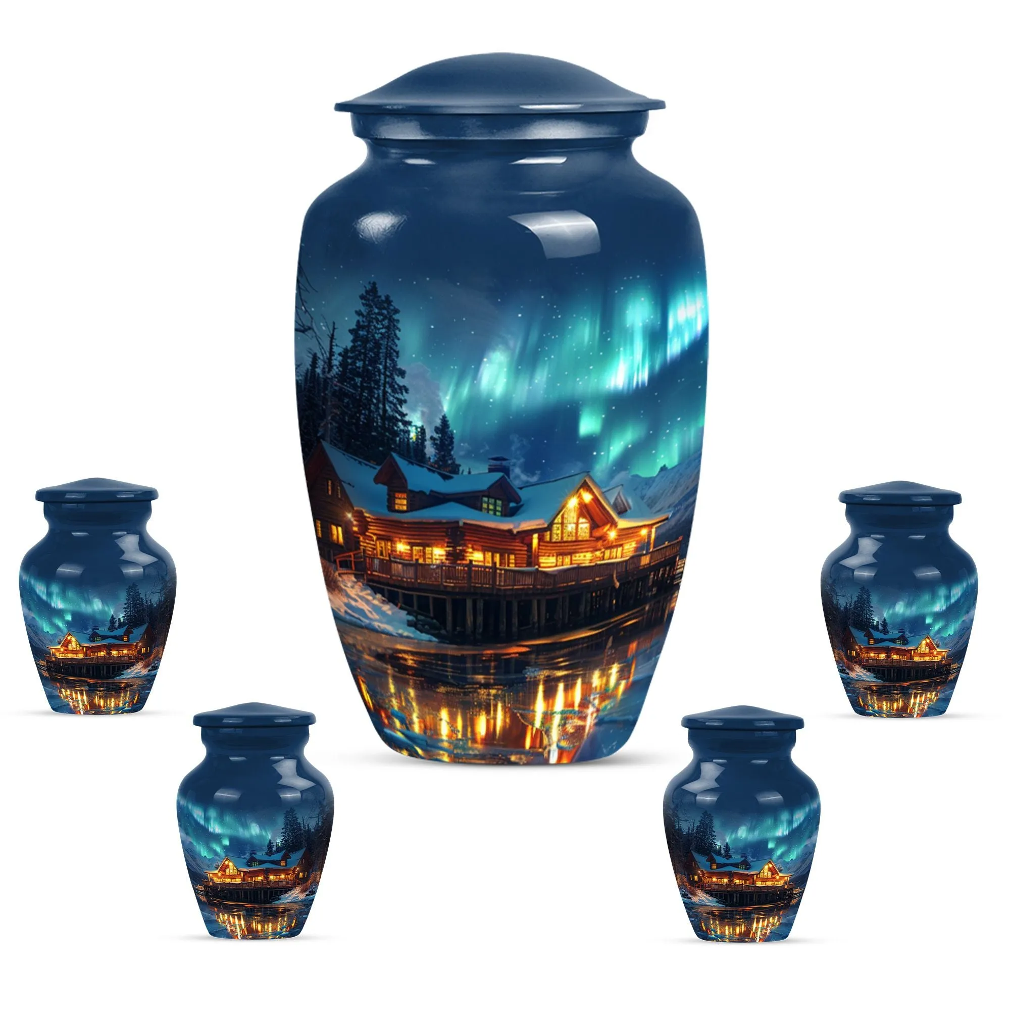 Aurora Borealis Cremation Adult Size Urns Memorial & Funeral Urn