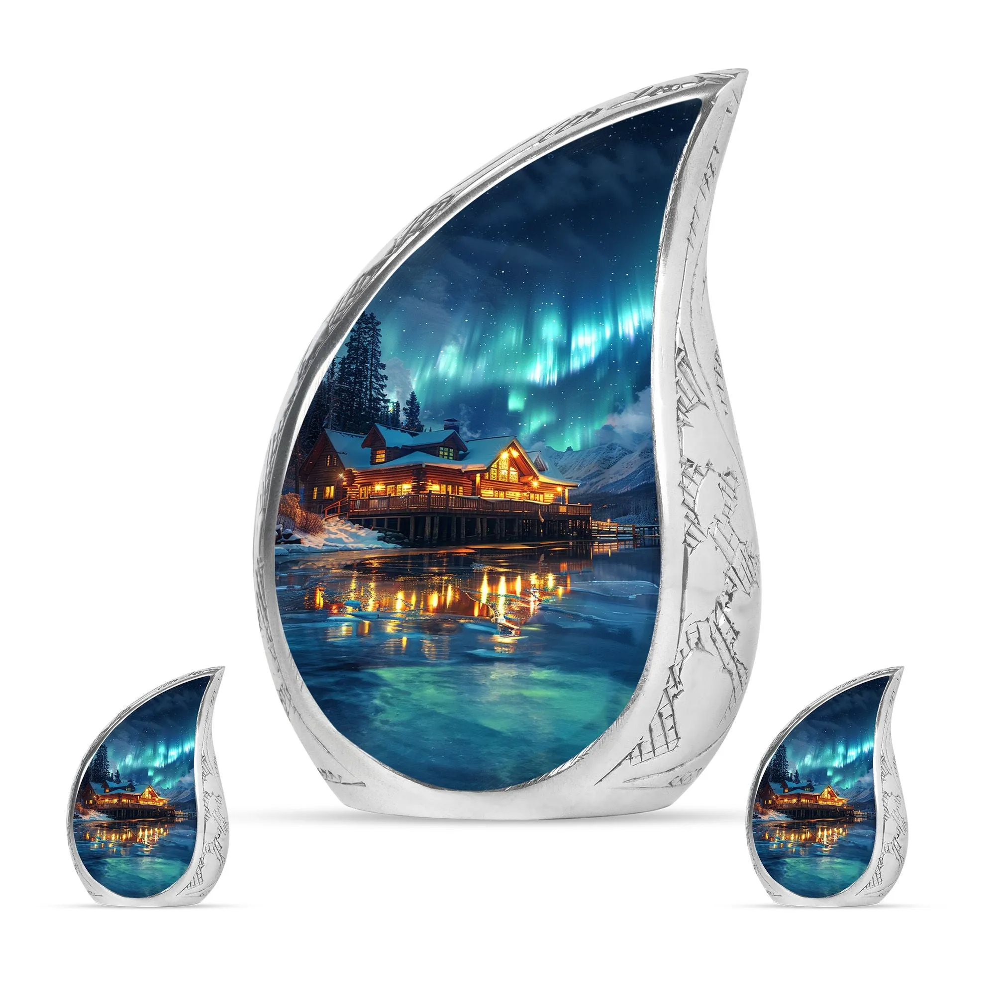 Aurora Borealis Cremation Adult Size Urns Memorial & Funeral Urn