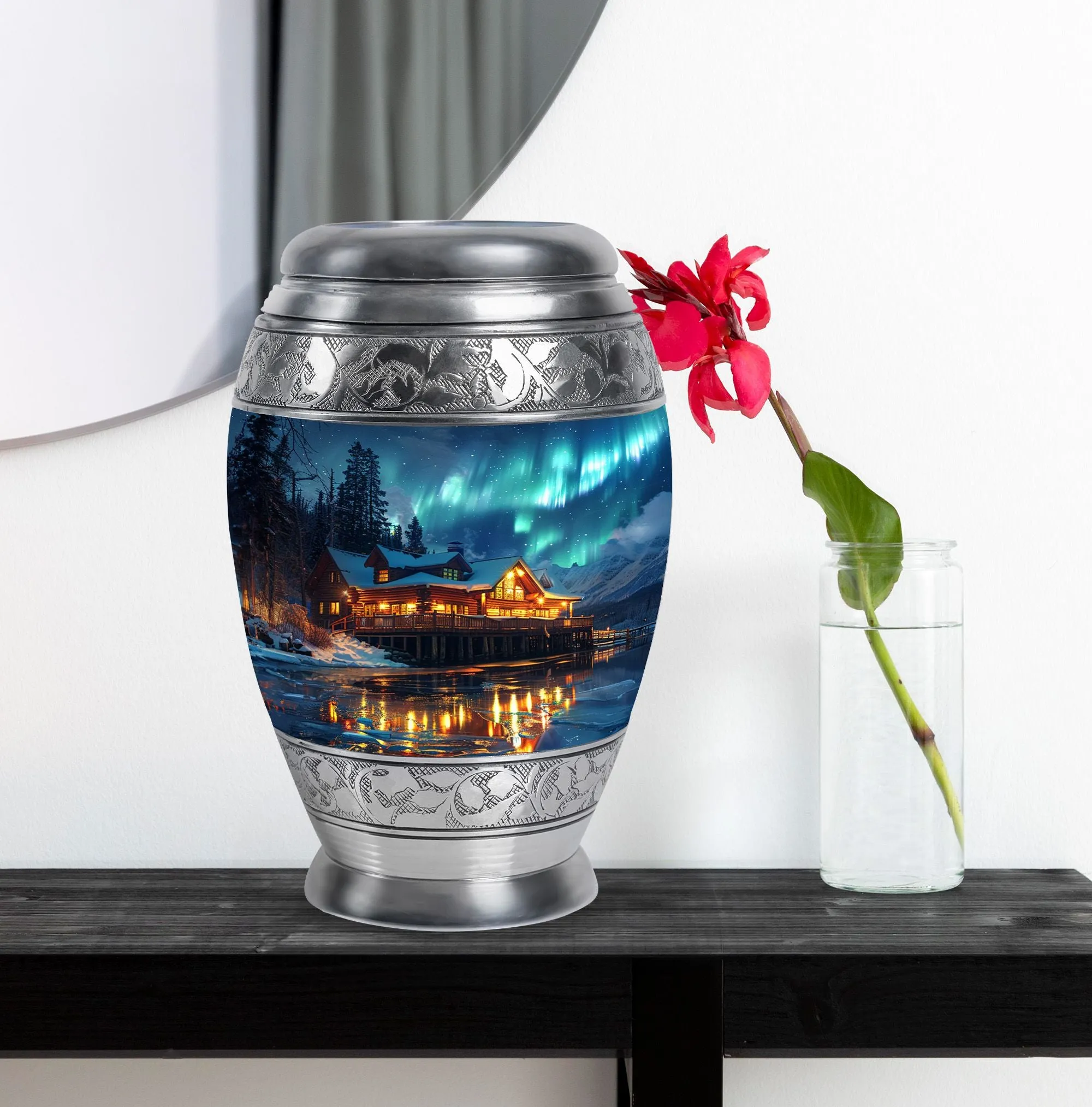 Aurora Borealis Cremation Adult Size Urns Memorial & Funeral Urn