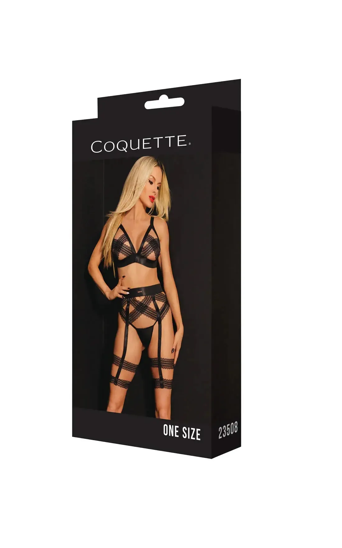 BDSM Lingerie Submissive Outfits Collection Bralette and Garter Belt Black O/S