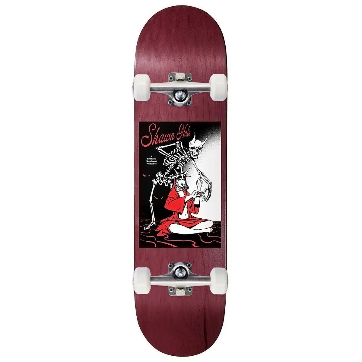 Birdhouse Shawn Hale Life Gives Death Skateboard Complete - Burgundy Veneer Stain - 8.50"