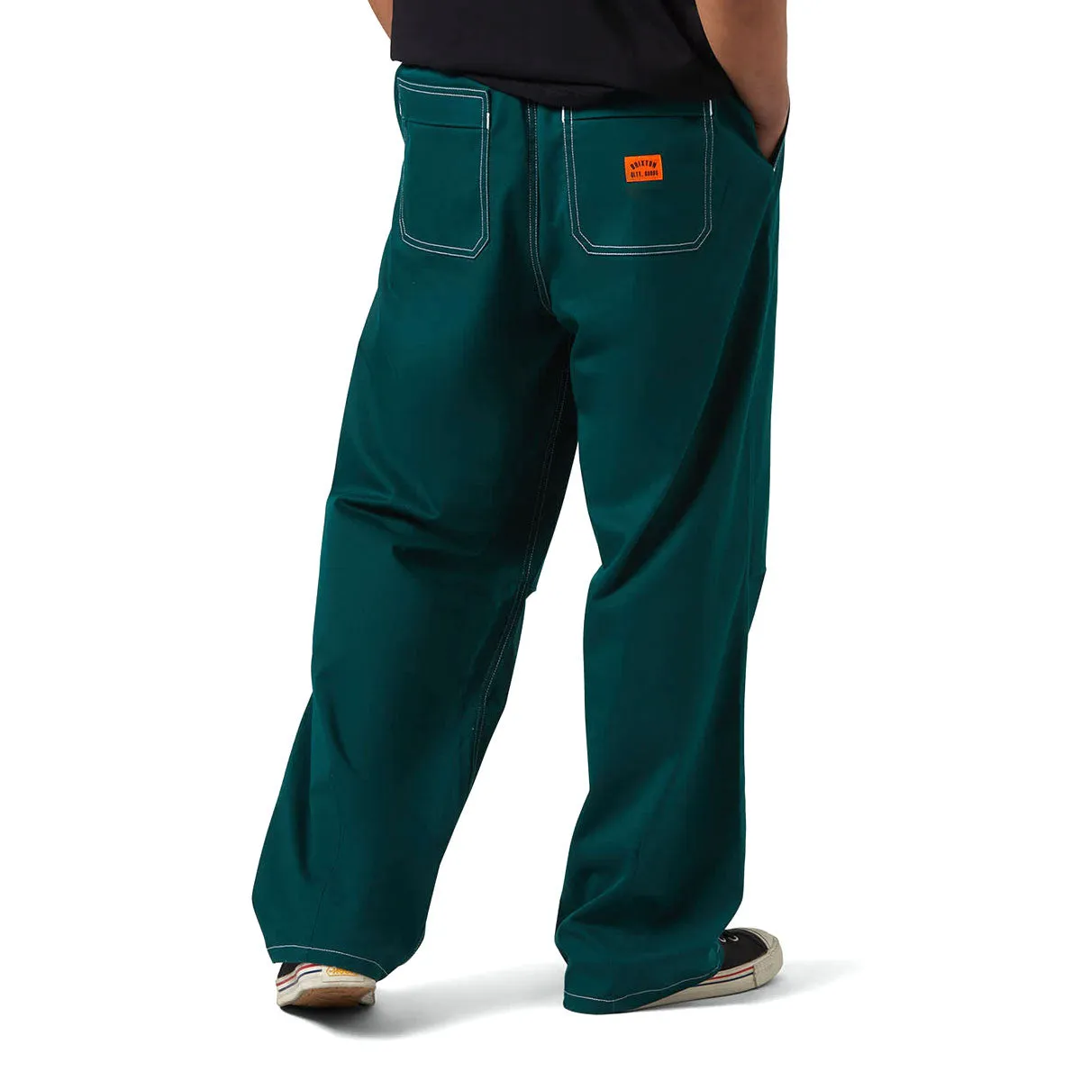 Brixton Baggy Skate Pants - Deep Emerald