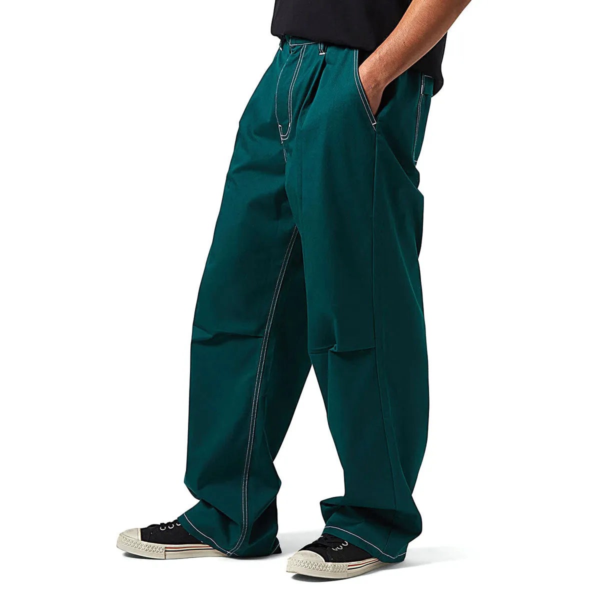 Brixton Baggy Skate Pants - Deep Emerald