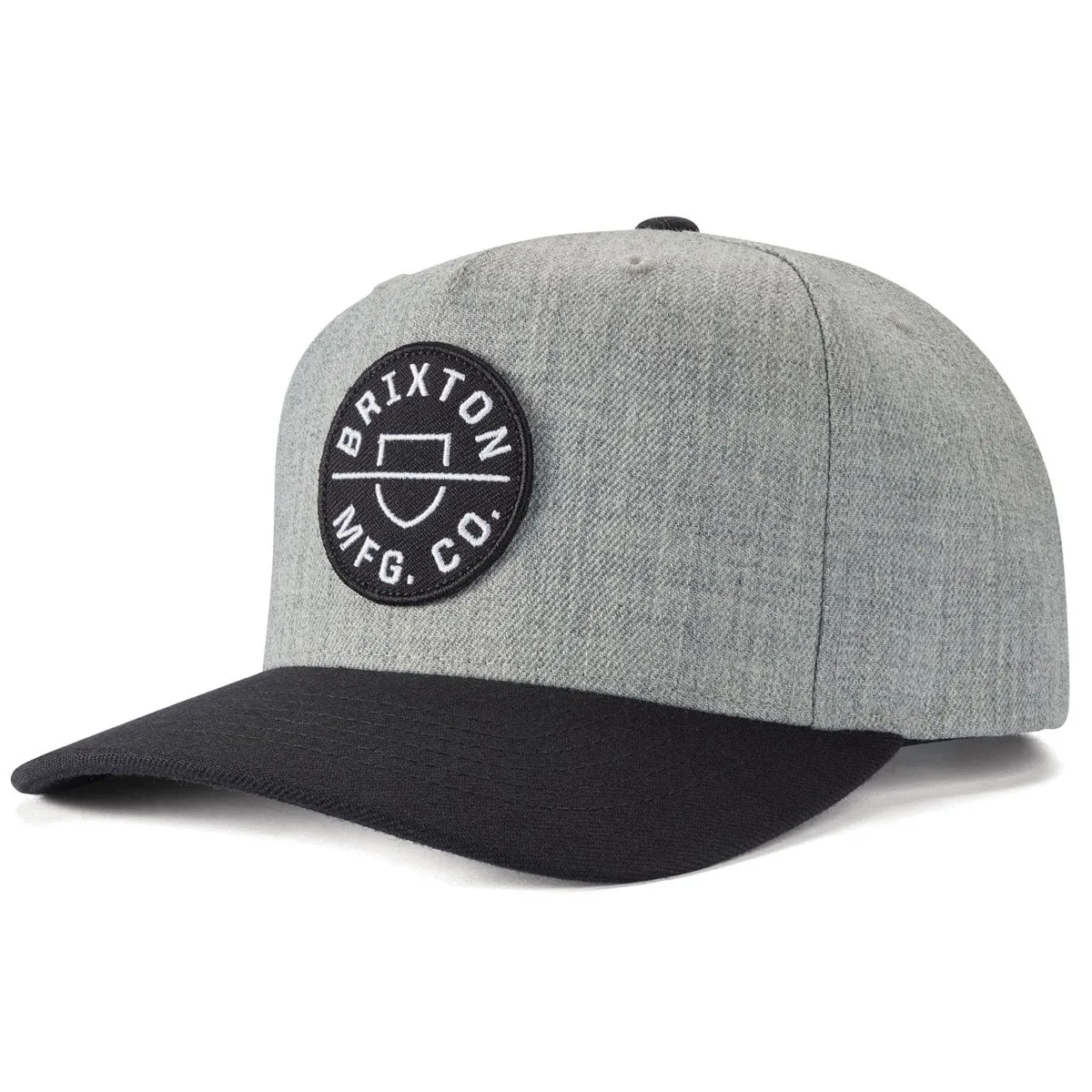 Brixton Crest C Mp Snapback Hat - Heather Grey/Black