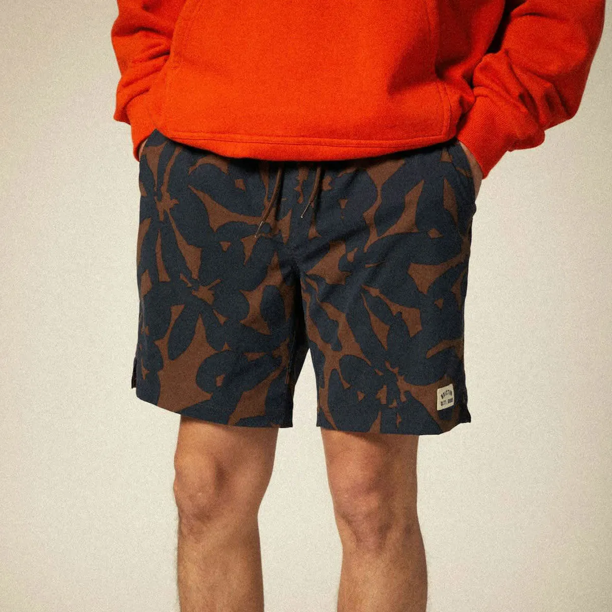 Brixton Everyday Stretch Hybrid Shorts - Pinecone Brown Floral