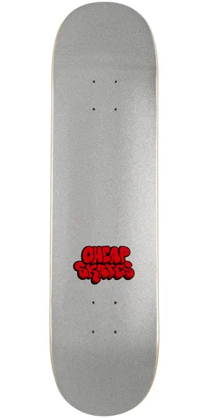 CCS Cheap Skates Tag Glitter Skateboard Deck - White - 8.375"