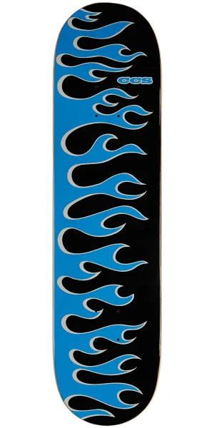 CCS Flames Skateboard Deck - Black/Blue - 8.125"