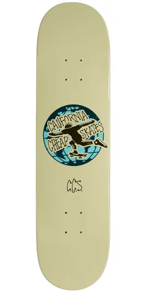 CCS Globe Skateboard Deck - Cream - 8.375"