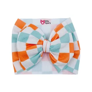 Checkers Mint & Orange Headwrap