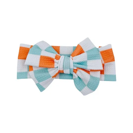 Checkers Mint & Orange Headwrap