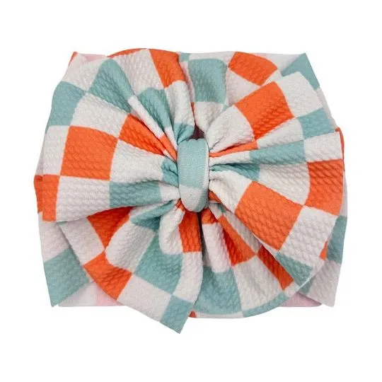 Checkers Mint & Orange Headwrap