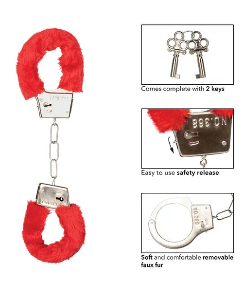 Come Closer Red Furry Cuffs | Fetish | Couples