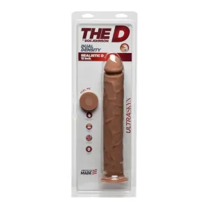 Dildo realist DOC JOHNSON THE D - Dual Density. bază cu ventuză pentru fixare. lungime 30 cm. culoarea pielii