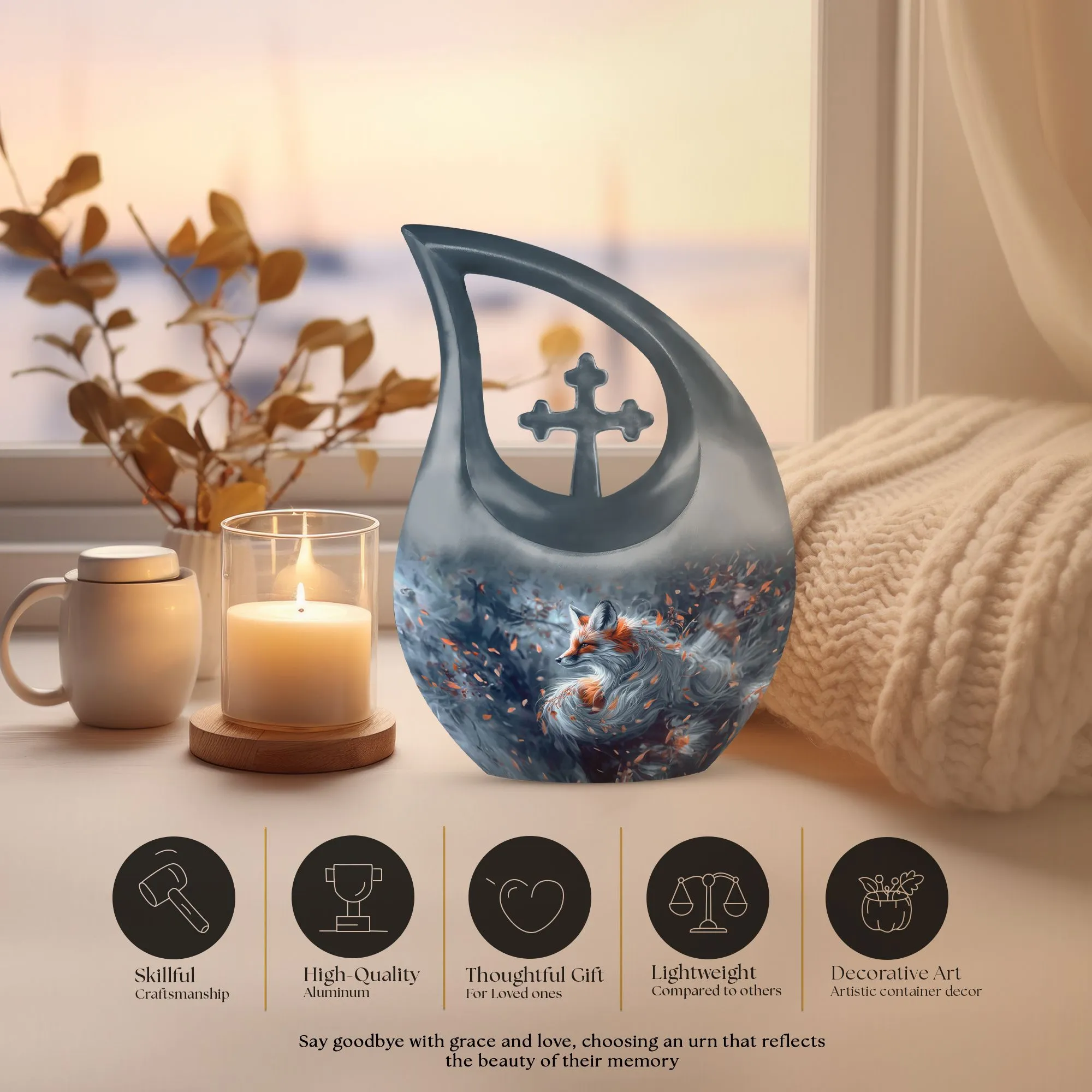 Fox Urn For Memorial :Affordable Cremation Urn For Human Ashes