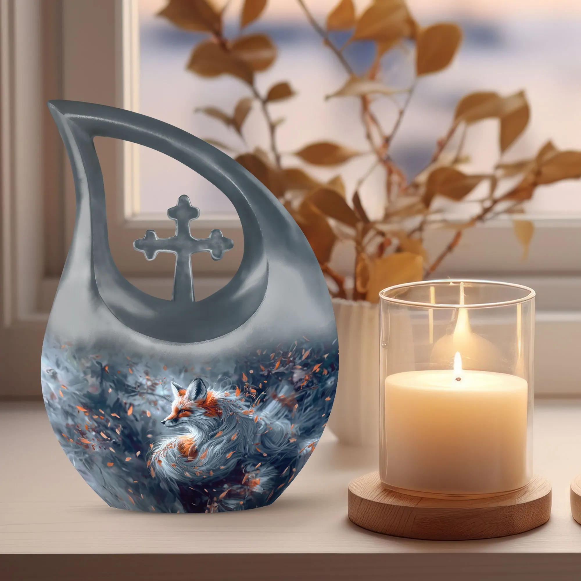 Fox Urn For Memorial :Affordable Cremation Urn For Human Ashes