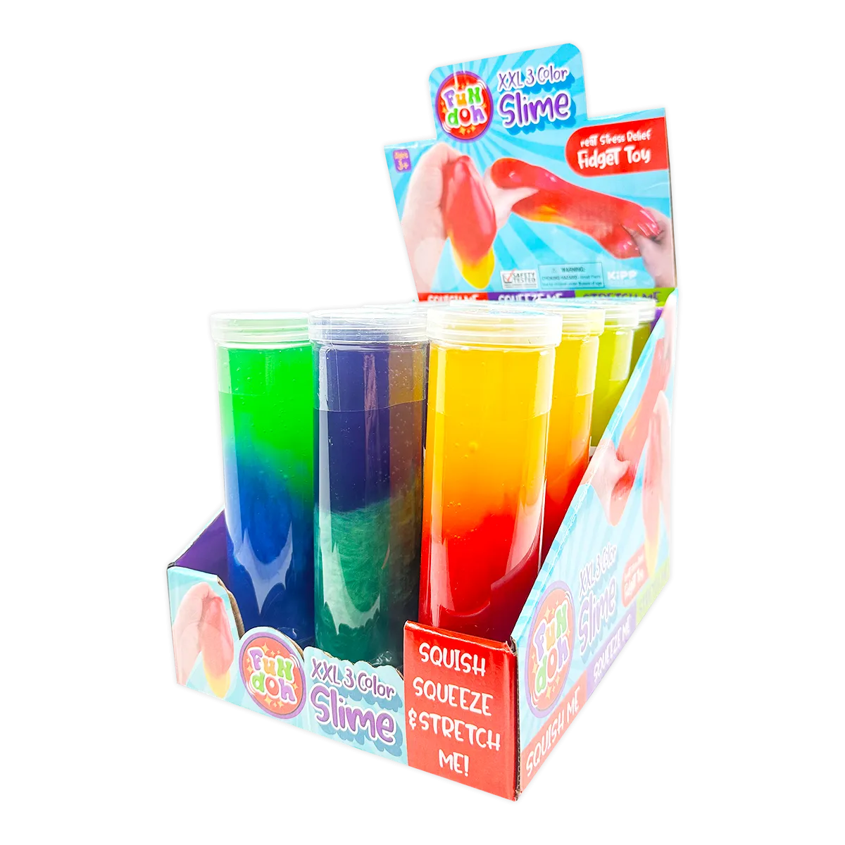 Fun Doh XXL 3-Color Slime - 12 Pieces Per Retail Ready Display 25261