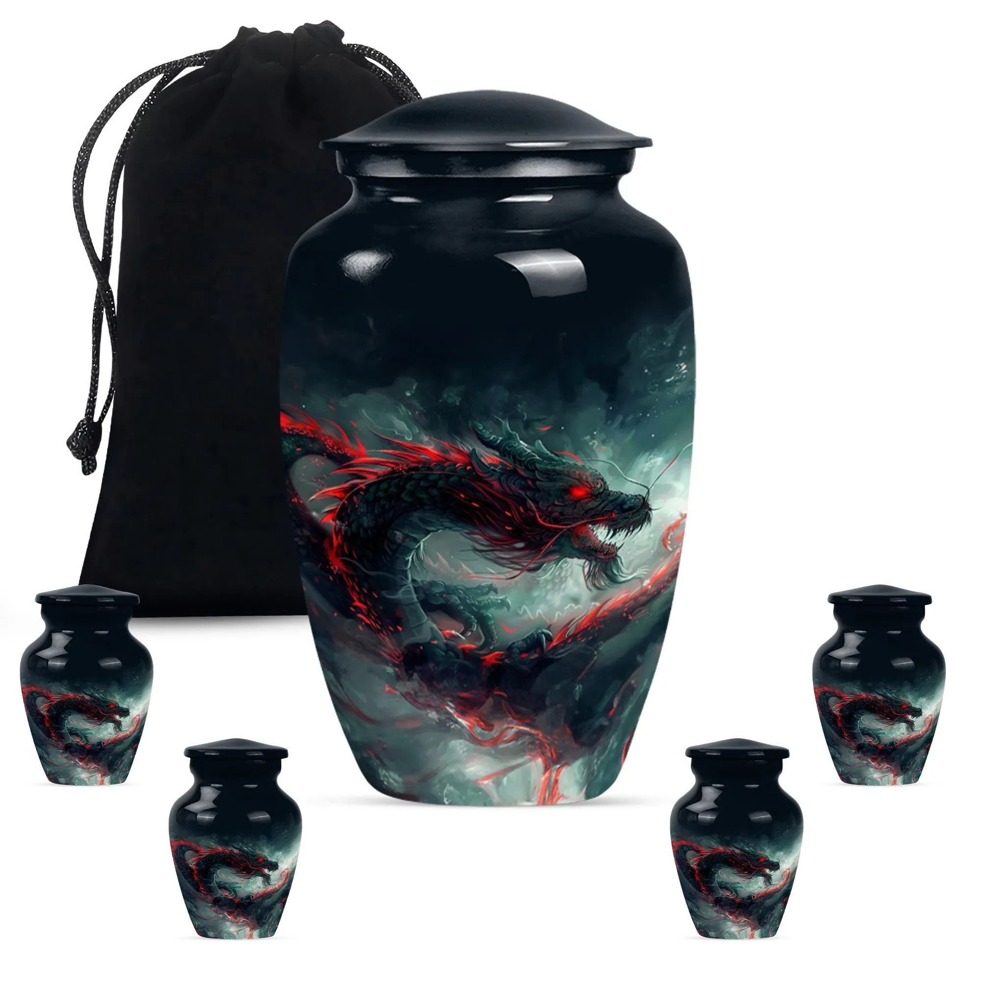 Graceful Dragon Tribute - Elegant Cremation Urn for Women