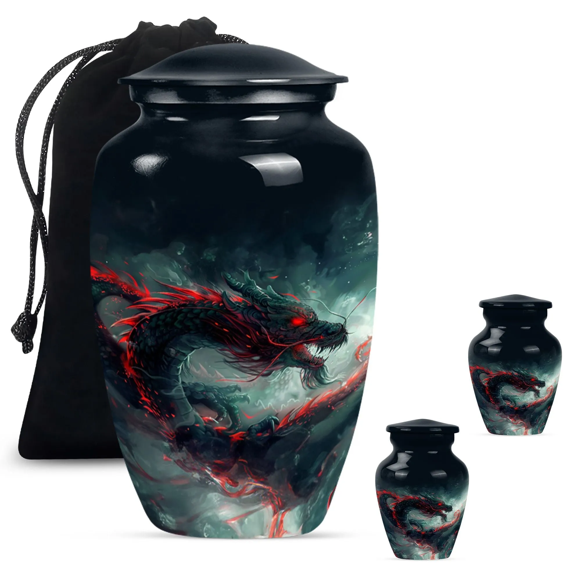 Graceful Dragon Tribute - Elegant Cremation Urn for Women