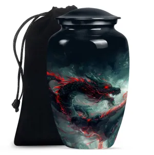 Graceful Dragon Tribute - Elegant Cremation Urn for Women