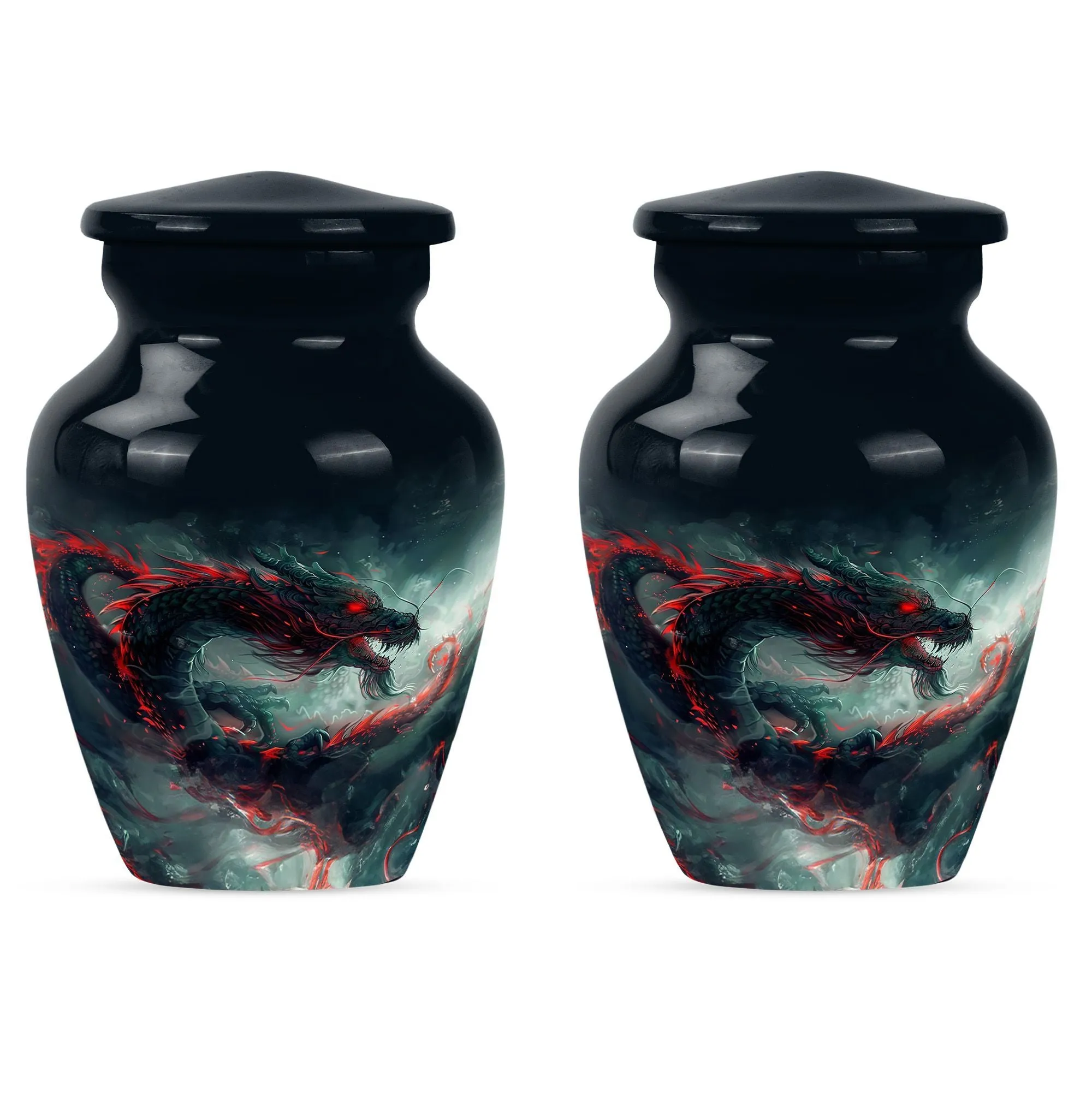 Graceful Dragon Tribute - Elegant Cremation Urn for Women