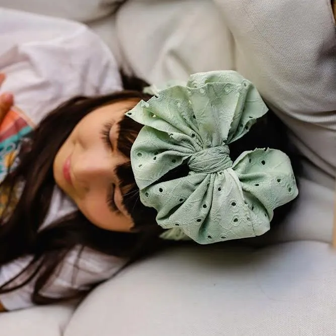 Green Eyelet Headwrap