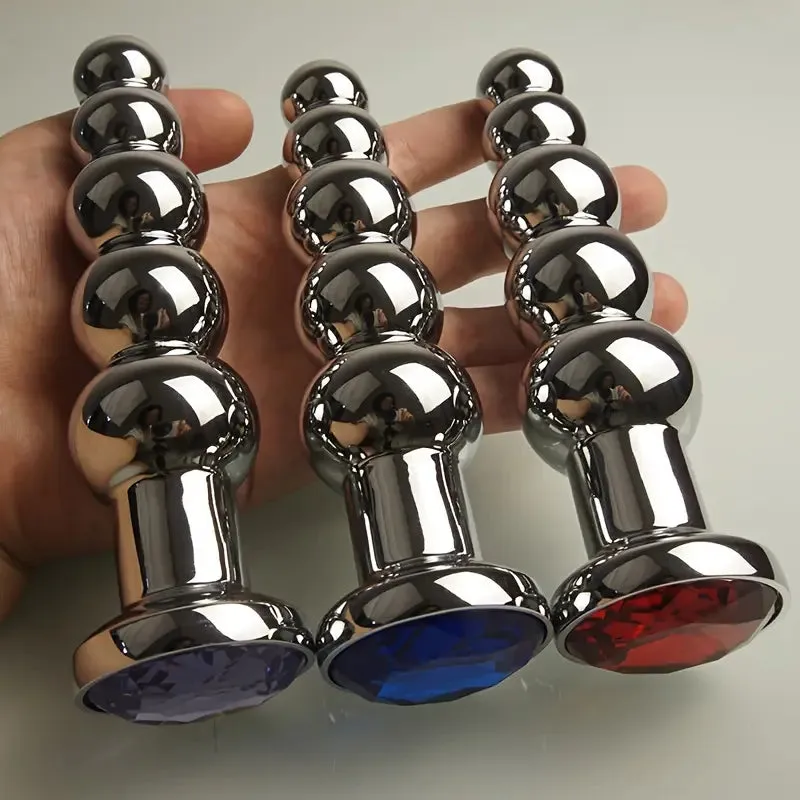Heavy Duty Metal Anal Plug With 4 Beads Prostate Massage Butt Plug