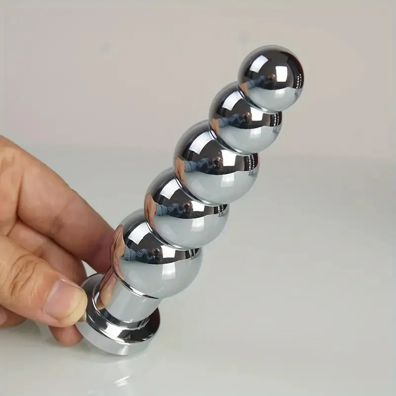 Heavy Duty Metal Anal Plug With 4 Beads Prostate Massage Butt Plug