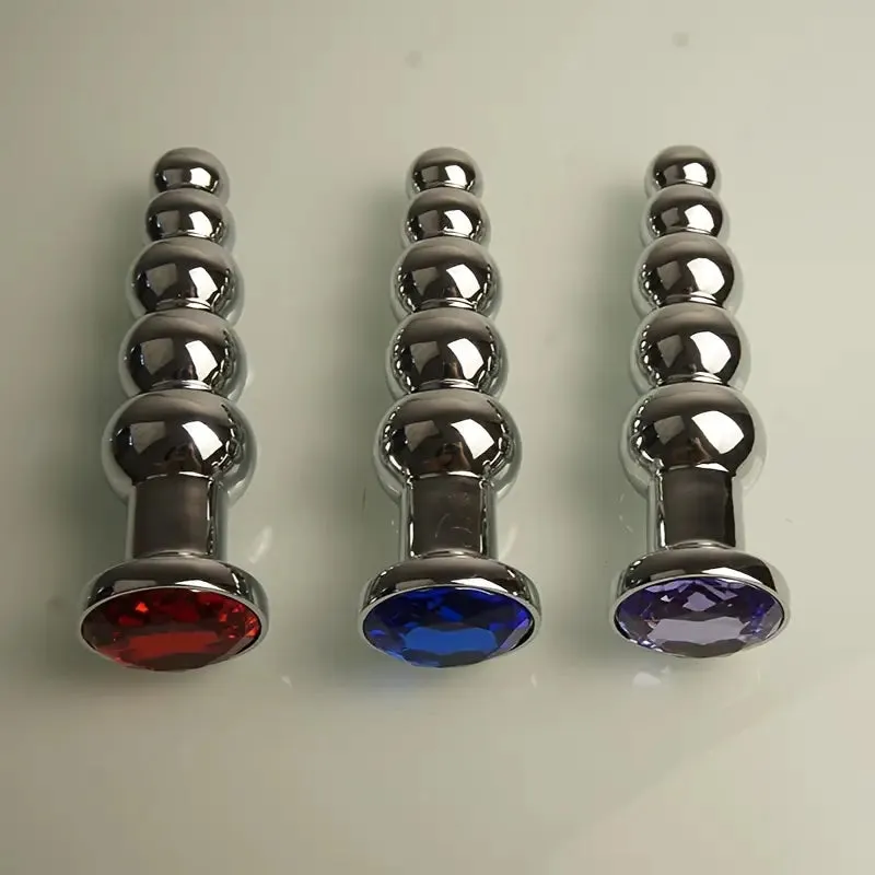 Heavy Duty Metal Anal Plug With 4 Beads Prostate Massage Butt Plug
