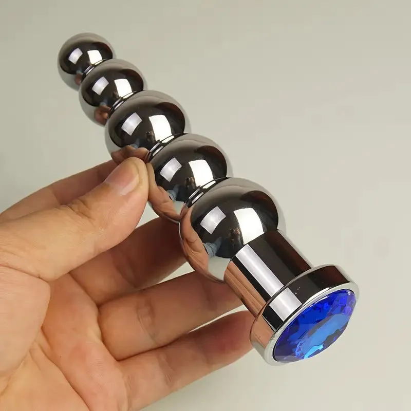 Heavy Duty Metal Anal Plug With 4 Beads Prostate Massage Butt Plug
