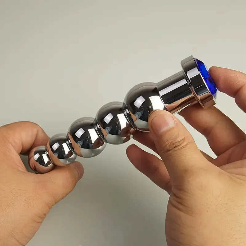 Heavy Duty Metal Anal Plug With 4 Beads Prostate Massage Butt Plug