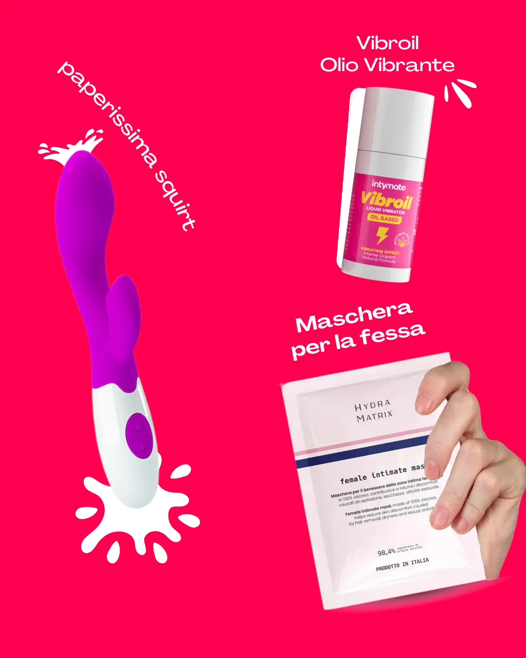 Kit-Trovaunamica: Rabbit. Maschera Vulvare e Olio Vibrante