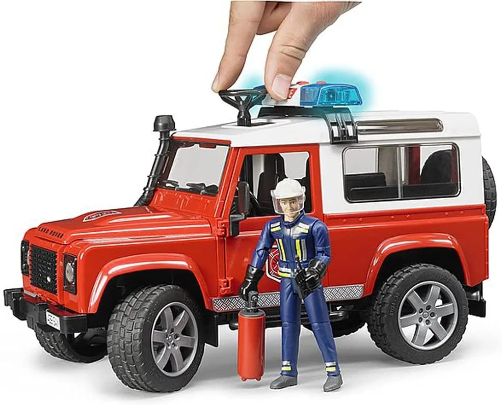 Land Rover Fire Dep Vehicle w- Fireman
