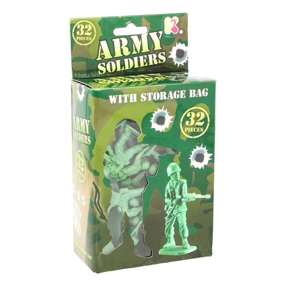 Little Green Army Soldiers with Bag