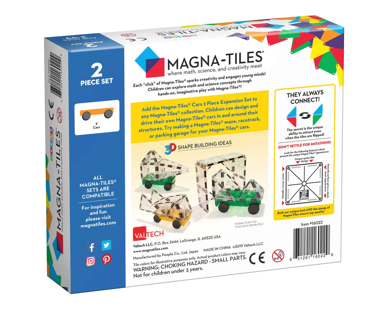 Magna-Tiles® Cars 2pc Expansion Set