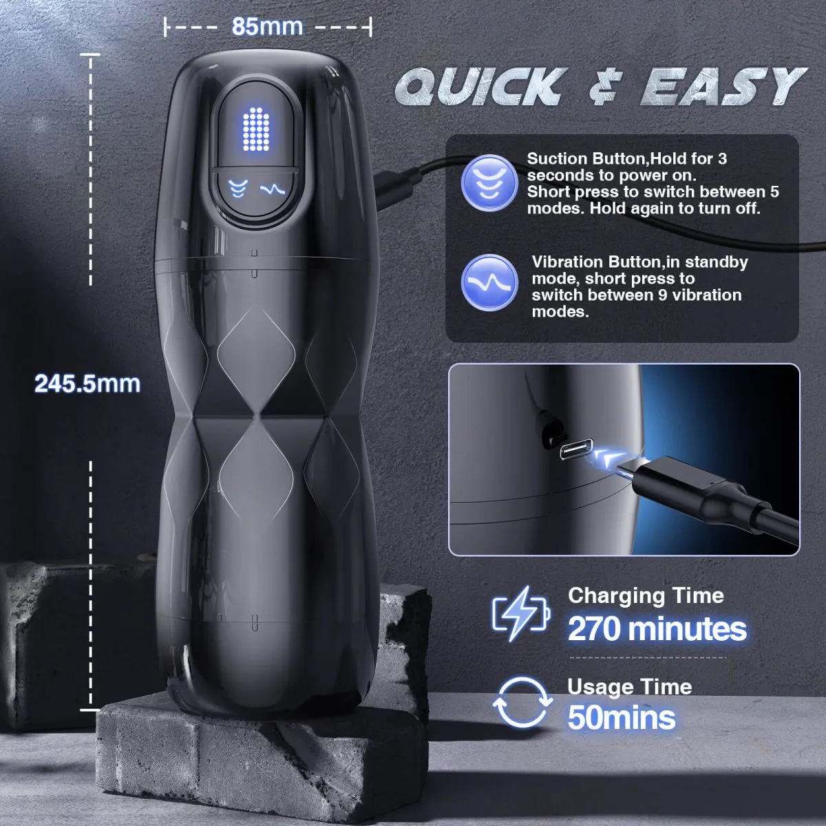 MarsLion-2| Suction and Vibrating Men Male Stimulator Toy