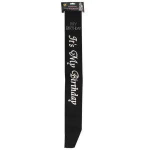 OMG International  - It's My Birthday Party Sash (Black)